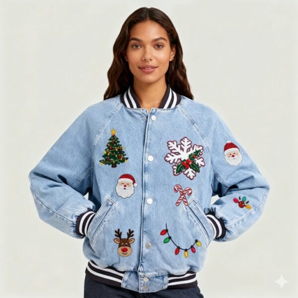 christmas jean jacket